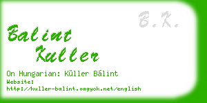 balint kuller business card